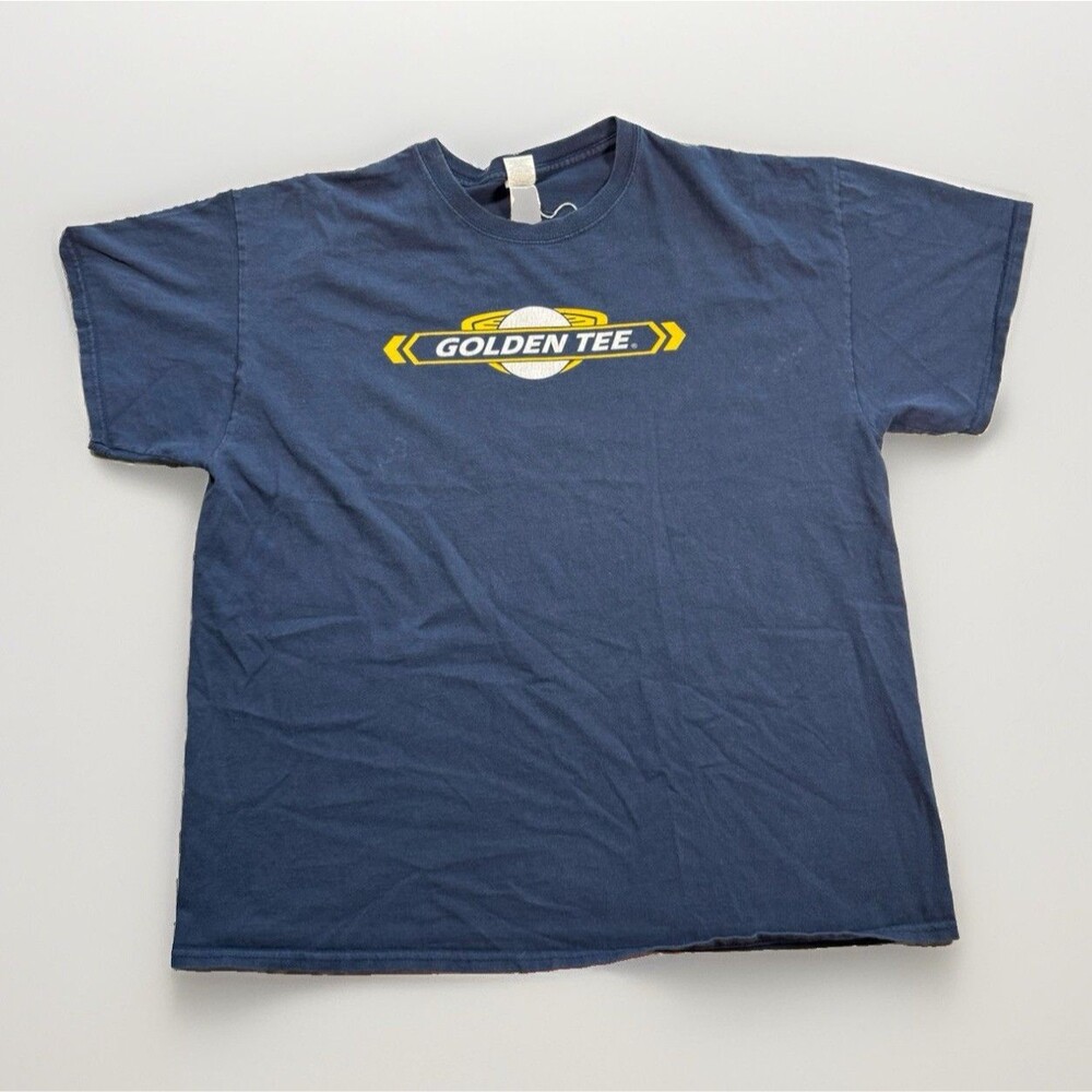 Vintage Golden Tee Men’s Blue Graphic Logo Crew Neck Short Sleeve Tee - XL